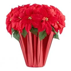 Home Accents Holiday 21 in Red Silk Poinsettia