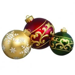 Home Accents Holiday 3-Piece Jumbo Ornament Set Holiday Yard Decoration