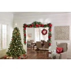 Home Accents Holiday 17 ft. Berry Bliss Mixed Pine Artificial Christmas Garland with Poinsettia -HOME ACCENTS HOLIDAY Shop home accents holiday christmas garland chzh3811995th5 40 1000 1