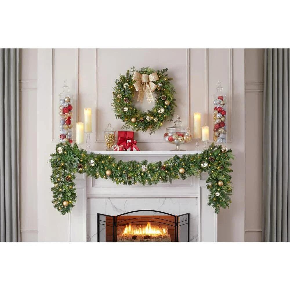 Home Accents Holiday 9 ft Prelit St Germain Garland 6 Home Accents Holiday 9 ft Prelit St Germain Garland - Image 4