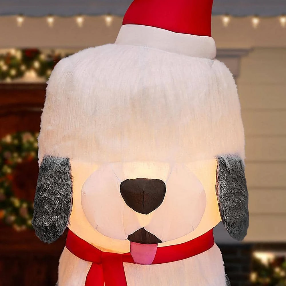 Home Accents Holiday 7 ft Fuzzy Sheep Dog Holiday Inflatable 6 Home Accents Holiday 7 ft Fuzzy Sheep Dog Holiday Inflatable - Image 4