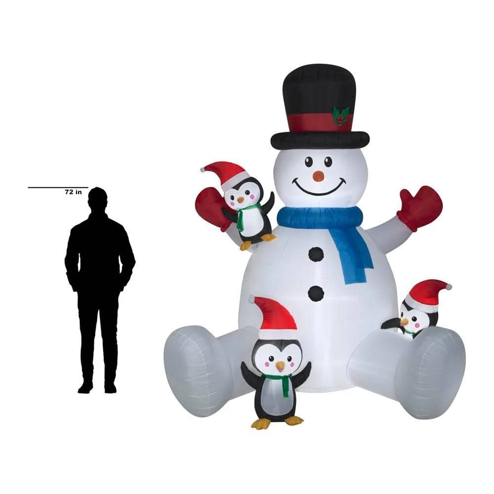Home Accents Holiday 9.5 ft Snowman With Penguins Holiday Inflatable 4 Home Accents Holiday 9.5 ft Snowman With Penguins Holiday Inflatable - Image 2