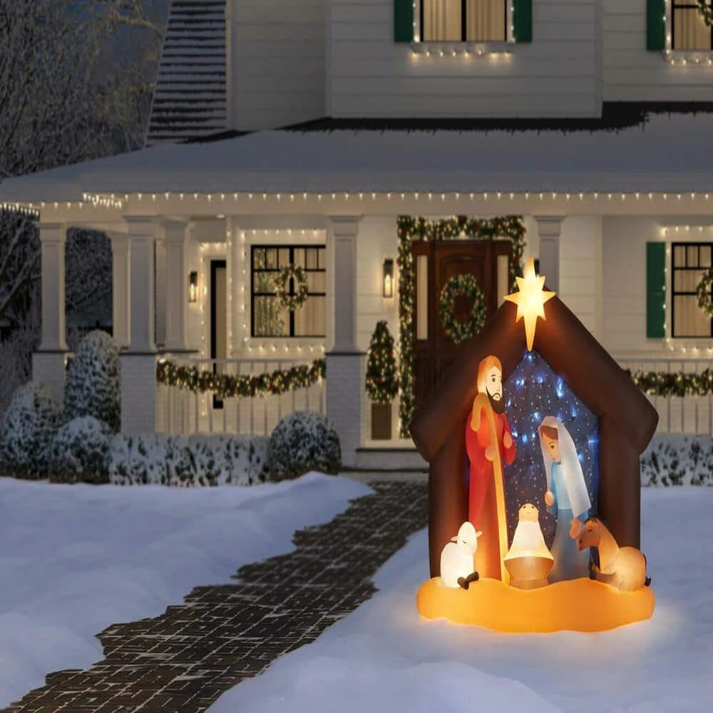 Home Accents Holiday 6.5 ft Nativity Scene I15 Holiday Inflatable 4 Home Accents Holiday 6.5 ft Nativity Scene I15 Holiday Inflatable - Image 2