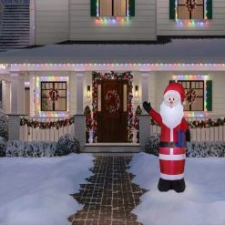 Home Accents Holiday 6.5 ft Santa With Present Holiday Inflatable -HOME ACCENTS HOLIDAY Shop home accents holiday christmas inflatables 22gm80011 e1 1000