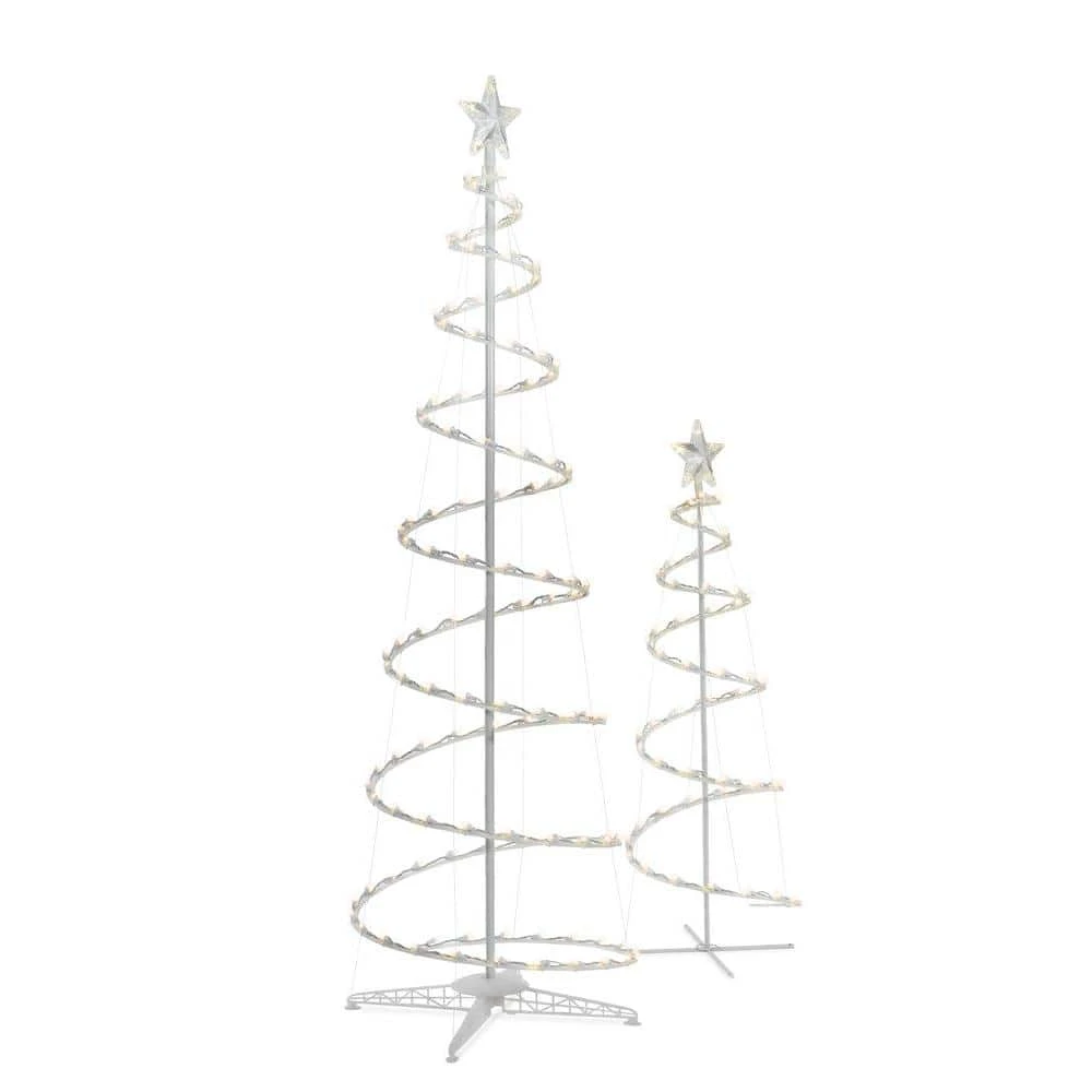 Home Accents Holiday 2-Piece Warm White LED Spiral Trees Holiday Yard Decoration 5 Home Accents Holiday 2-Piece Warm White LED Spiral Trees Holiday Yard Decoration - Image 3