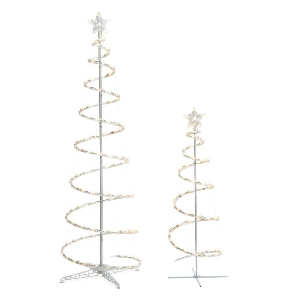 Home Accents Holiday 2-Piece Warm White LED Spiral Trees Holiday Yard Decoration 3 Home Accents Holiday 2-Piece Warm White LED Spiral Trees Holiday Yard Decoration