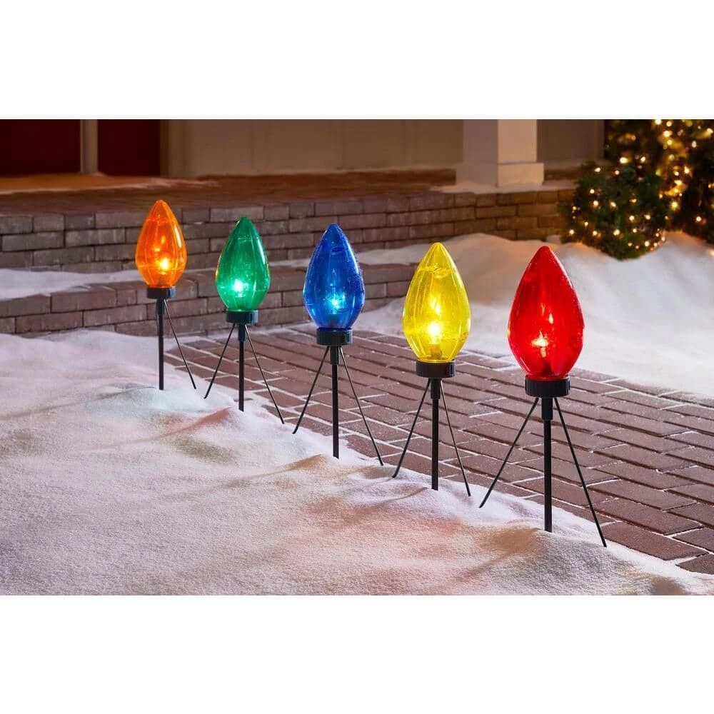 Home Accents Holiday 20 in Giant Multi C7 Pathway 5 Pack 4 Home Accents Holiday 20 in Giant Multi C7 Pathway 5 Pack - Image 2