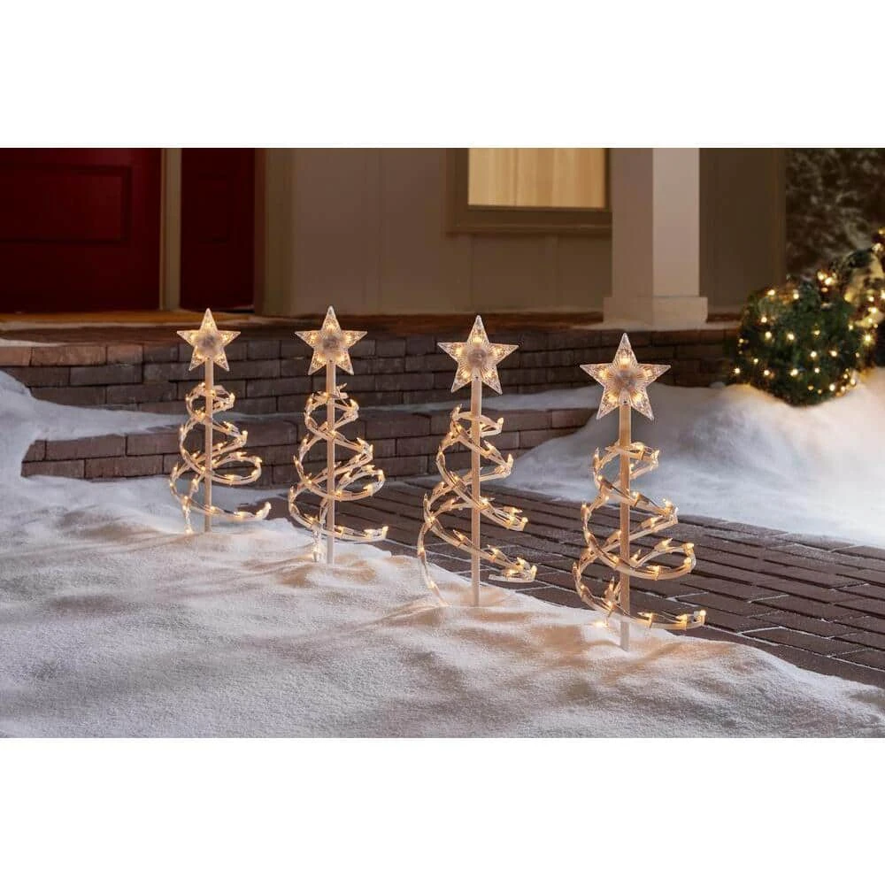 Home Accents Holiday 18 in Spiral Christmas Tree Pathway Light 4 Pack 4 Home Accents Holiday 18 in Spiral Christmas Tree Pathway Light 4 Pack - Image 2