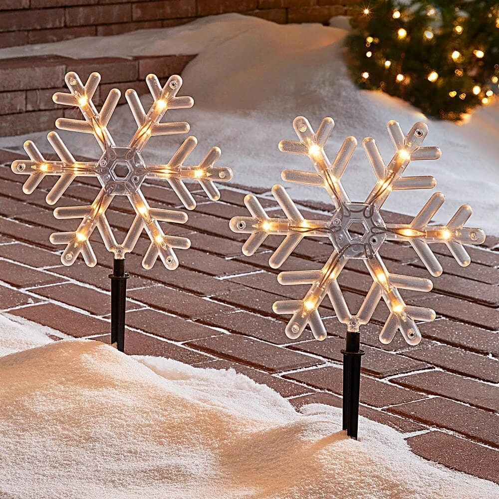 Home Accents Holiday 10 in Snowflake Pathway Light 4 Pack 5 Home Accents Holiday 10 in Snowflake Pathway Light 4 Pack - Image 3