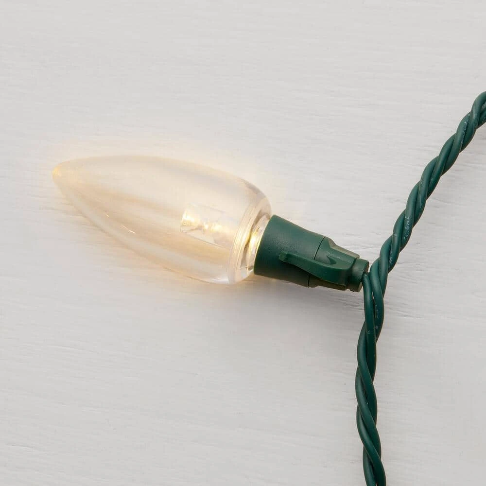 Home Accents Holiday 100-Light C9 Transparent Warm White Color Led String Light Set 5 Home Accents Holiday 100-Light C9 Transparent Warm White Color Led String Light Set - Image 3