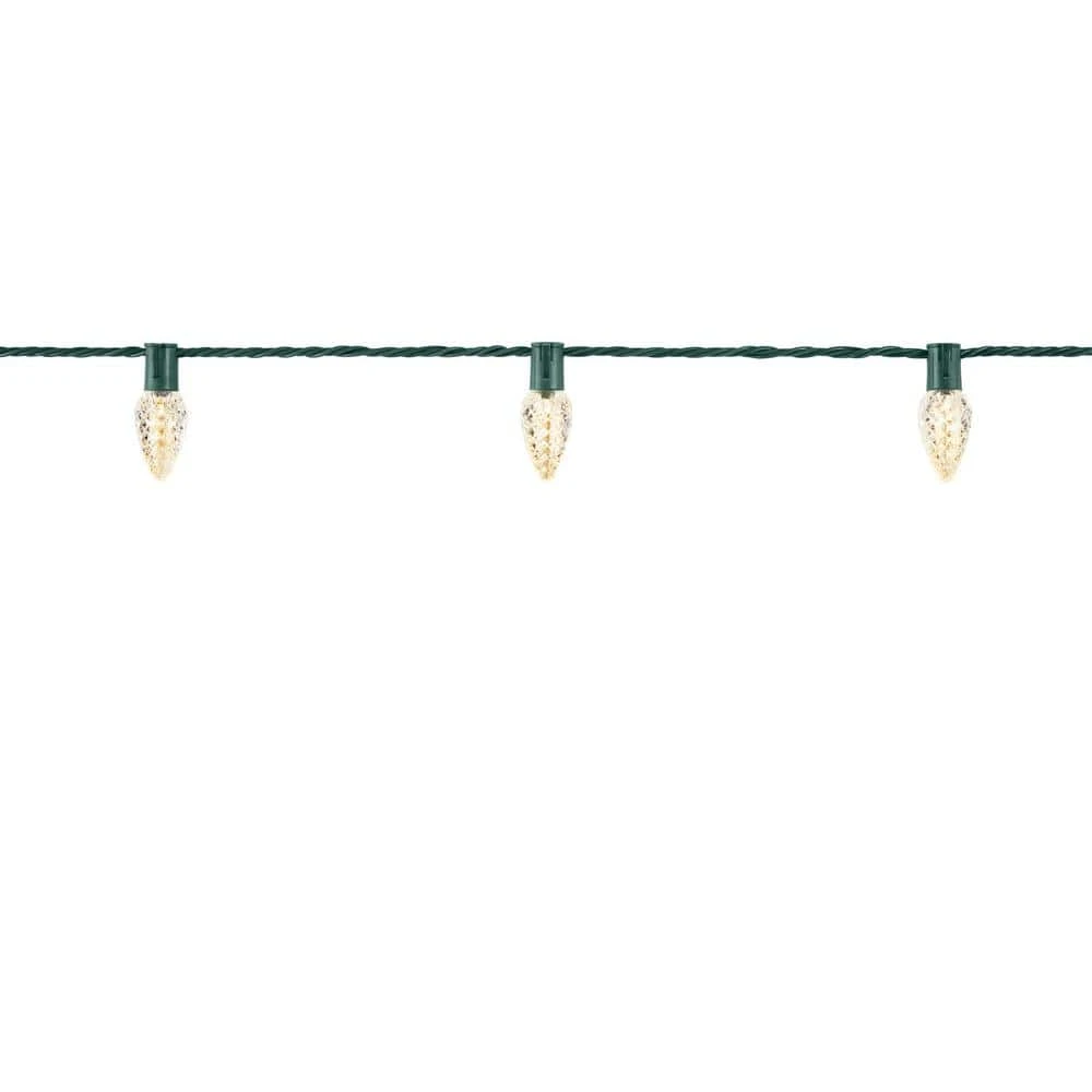 Home Accents Holiday 50L Warm White Faceted C9 LED Steady Lit Lights 5 Home Accents Holiday 50L Warm White Faceted C9 LED Steady Lit Lights - Image 3