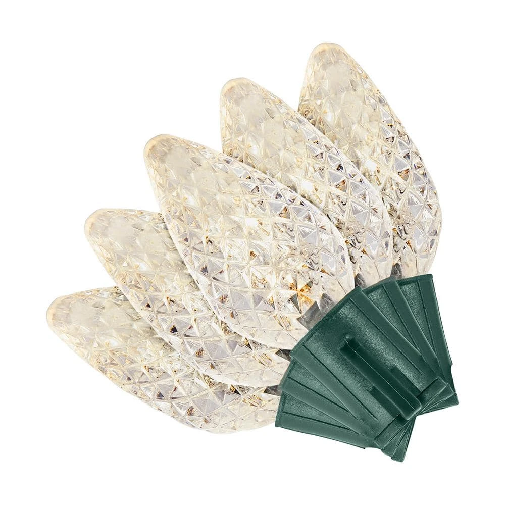 Home Accents Holiday 50L Warm White Faceted C9 LED Steady Lit Lights 3 Home Accents Holiday 50L Warm White Faceted C9 LED Steady Lit Lights