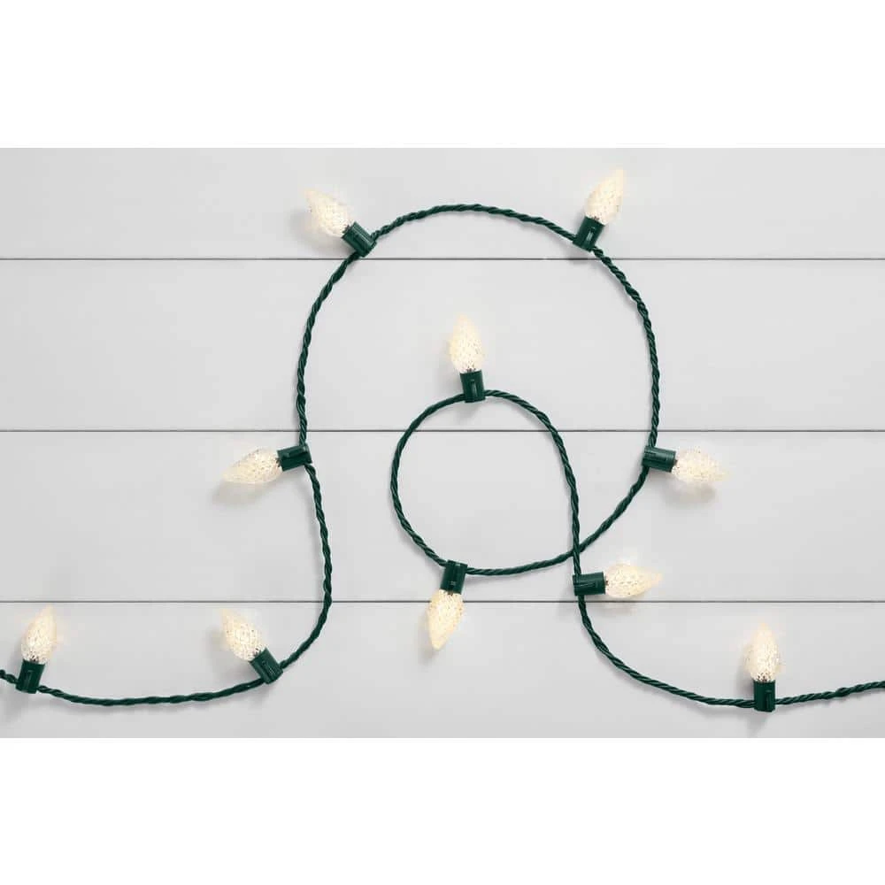 Home Accents Holiday 50L Warm White Faceted C9 LED Steady Lit Lights 4 Home Accents Holiday 50L Warm White Faceted C9 LED Steady Lit Lights - Image 2