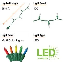 Home Accents Holiday 100L Multi Mini LED Green Wire Lights 11 Home Accents Holiday 100L Multi Mini LED Green Wire Lights -HOME ACCENTS HOLIDAY Shop home accents holiday christmas string lights 22rt100sm m a0 1000