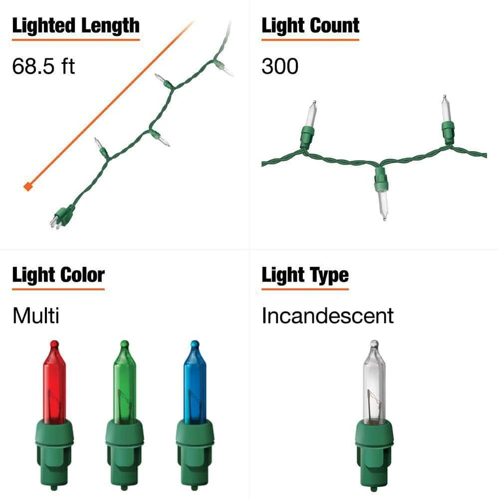 Home Accents Holiday 300L Multi Incandescent Mini Lights 6 Home Accents Holiday 300L Multi Incandescent Mini Lights - Image 4