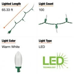 Home Accents Holiday 100L Warm White Faceted C9 LED Lights 12 Home Accents Holiday 100L Warm White Faceted C9 LED Lights -HOME ACCENTS HOLIDAY Shop home accents holiday christmas string lights ty288 1115 ww a0 1000