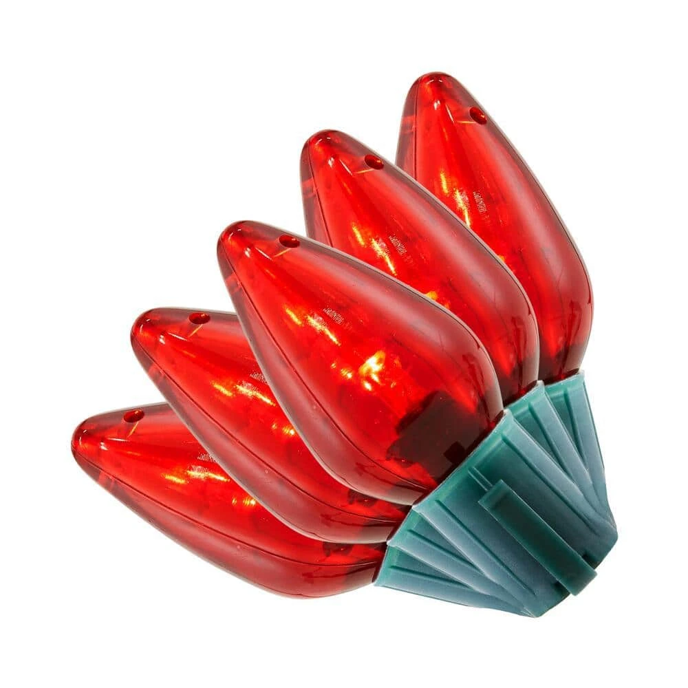 Home Accents Holiday 25L Red C9 LED Steady Lit 3 Home Accents Holiday 25L Red C9 LED Steady Lit
