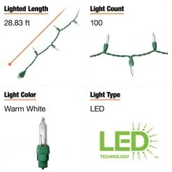 Home Accents Holiday 100L Warm White Mini LED Steady Lit Lights 13 Home Accents Holiday 100L Warm White Mini LED Steady Lit Lights -HOME ACCENTS HOLIDAY Shop home accents holiday christmas string lights ty622 1715ww a0 1000