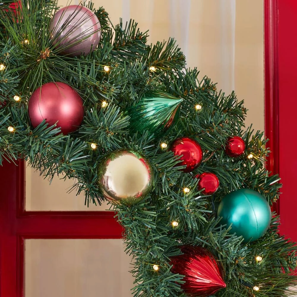 Home Accents Holiday 30 in. Festive Nutcracker Battery Operated Pine LED Pre-Lit Artificial Christmas Wreath with Timer 7 Home Accents Holiday 30 in. Festive Nutcracker Battery Operated Pine LED Pre-Lit Artificial Christmas Wreath with Timer - Image 5