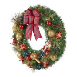 Home Accents Holiday 30 in Prelit Nutcracker Wreath -HOME ACCENTS HOLIDAY Shop home accents holiday christmas wreaths 22ne50006 40 1000