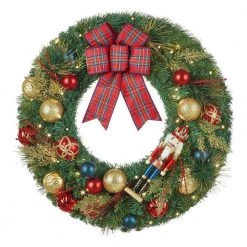 Home Accents Holiday 30 in Prelit Nutcracker Wreath