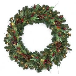 Home Accents Holiday 48 in Prelit Woodmore Wreath