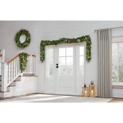 Home Accents Holiday 36 in Prelit Woodmore Wreath -HOME ACCENTS HOLIDAY Shop home accents holiday christmas wreaths chzh3811602th6 1d 1000