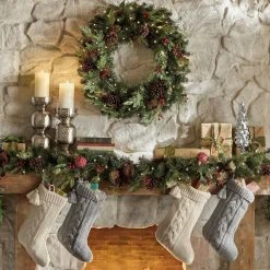 Home Accents Holiday 36 in Prelit Woodmore Wreath -HOME ACCENTS HOLIDAY Shop home accents holiday christmas wreaths chzh3811602th6 77 1000