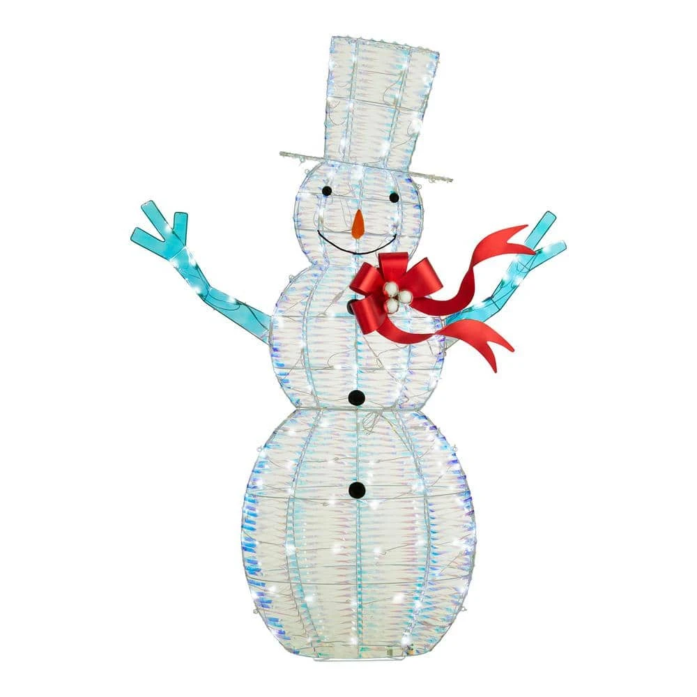 Home Accents Holiday 6 ft Iridescent Ribbon Snowman Holiday Yard Decoration 3 Home Accents Holiday 6 ft Iridescent Ribbon Snowman Holiday Yard Decoration