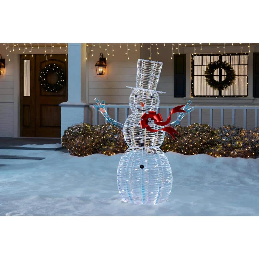 Home Accents Holiday 6 ft Iridescent Ribbon Snowman Holiday Yard Decoration 4 Home Accents Holiday 6 ft Iridescent Ribbon Snowman Holiday Yard Decoration - Image 2