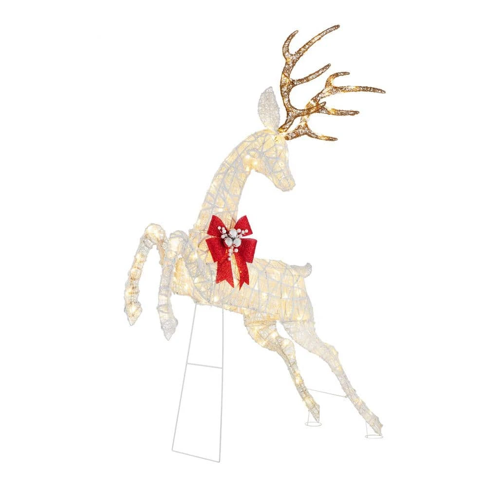 Home Accents Holiday 5.5 ft Warm White LED Jumping Buck Holiday Yard Decoration 5 Home Accents Holiday 5.5 ft Warm White LED Jumping Buck Holiday Yard Decoration - Image 3