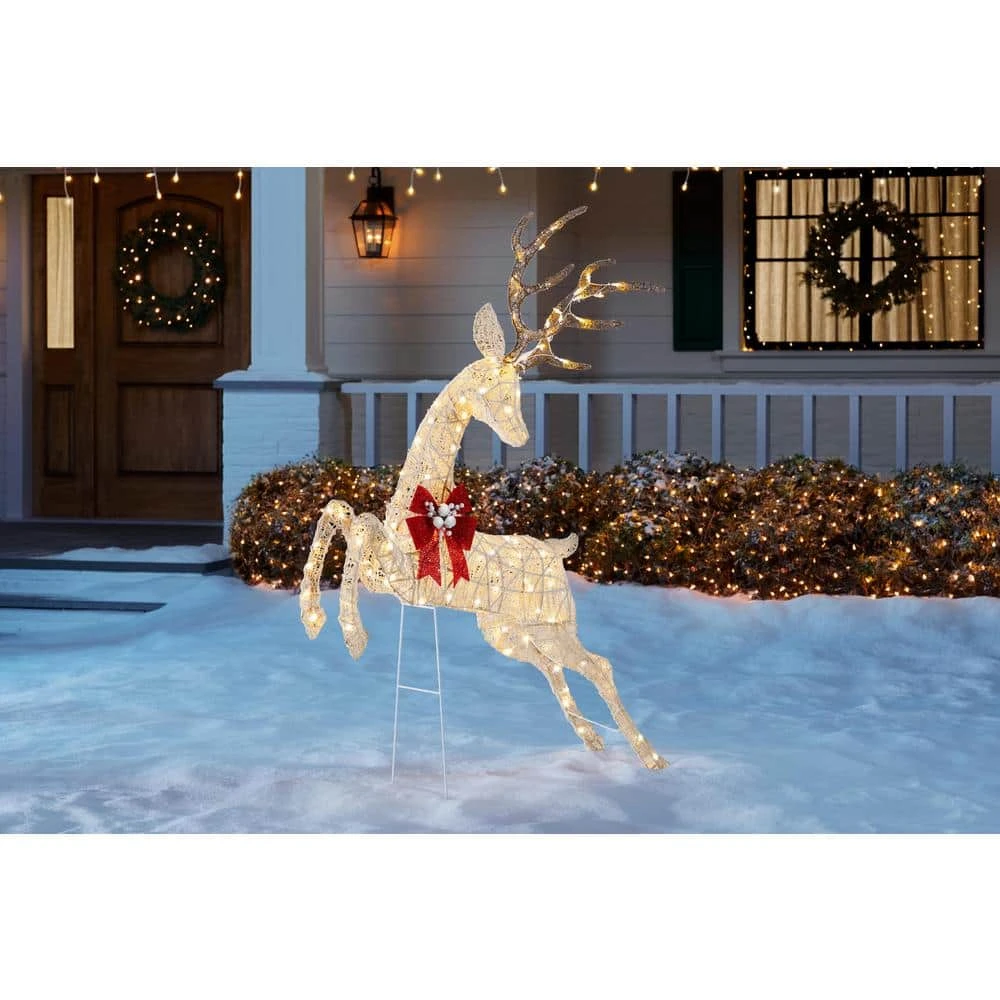 Home Accents Holiday 5.5 ft Warm White LED Jumping Buck Holiday Yard Decoration 4 Home Accents Holiday 5.5 ft Warm White LED Jumping Buck Holiday Yard Decoration - Image 2