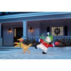 Home Accents Holiday 3.5 ft Warm White LED Snowman and Retriever Holiday Yard Decoration -HOME ACCENTS HOLIDAY Shop home accents holiday christmas yard decorations 21rt27121142 e1 1000