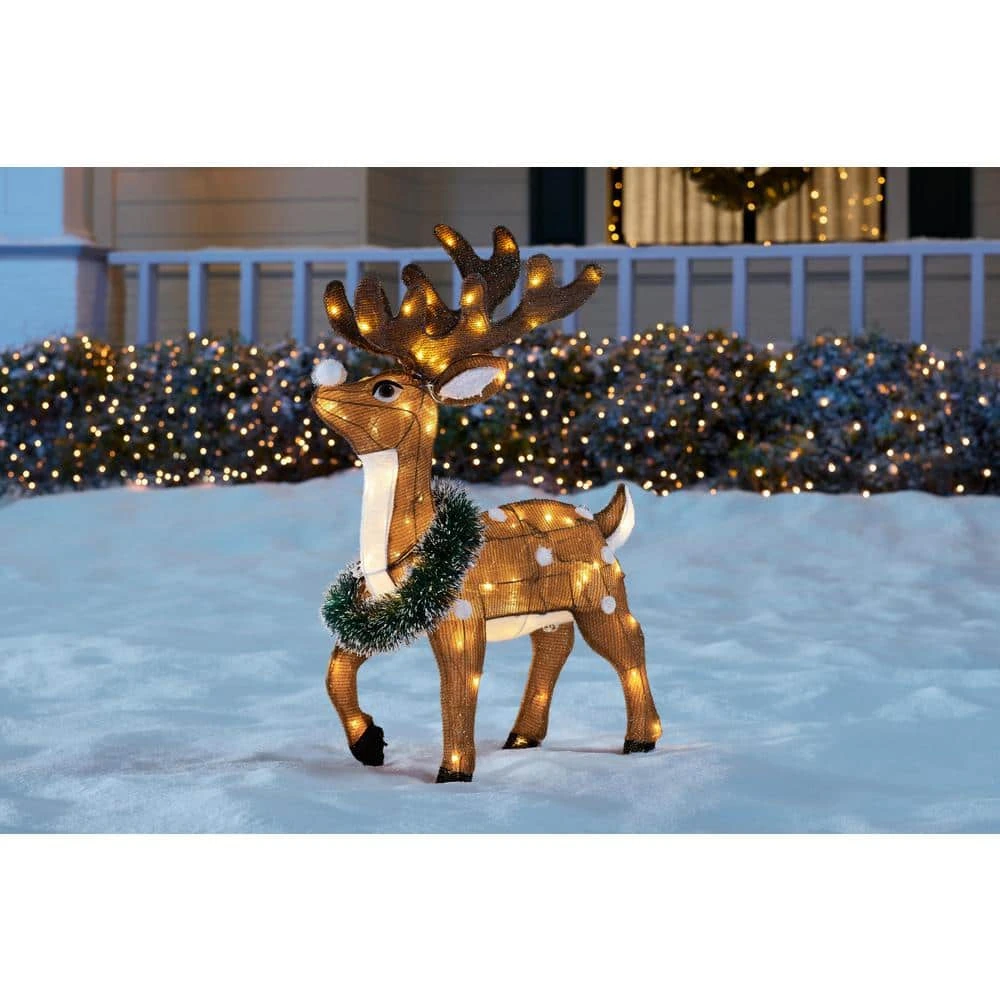 Home Accents Holiday 2.5 ft Warm White LED Little Deer Y13 Holiday Yard Decoration 4 Home Accents Holiday 2.5 ft Warm White LED Little Deer Y13 Holiday Yard Decoration - Image 2