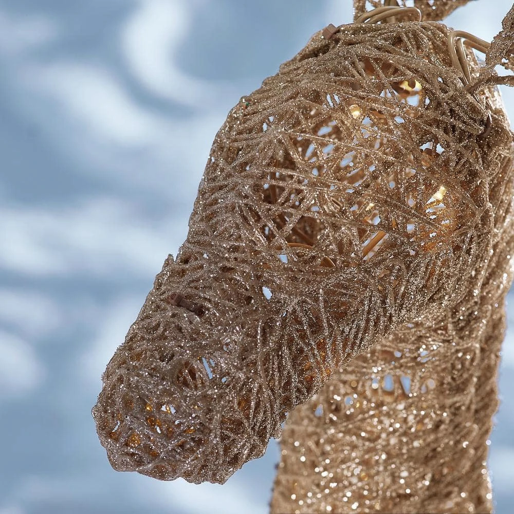 Home Accents Holiday 3-Piece Warm White LED Gold Deer Family Holiday Yard Decoration 6 Home Accents Holiday 3-Piece Warm White LED Gold Deer Family Holiday Yard Decoration - Image 4