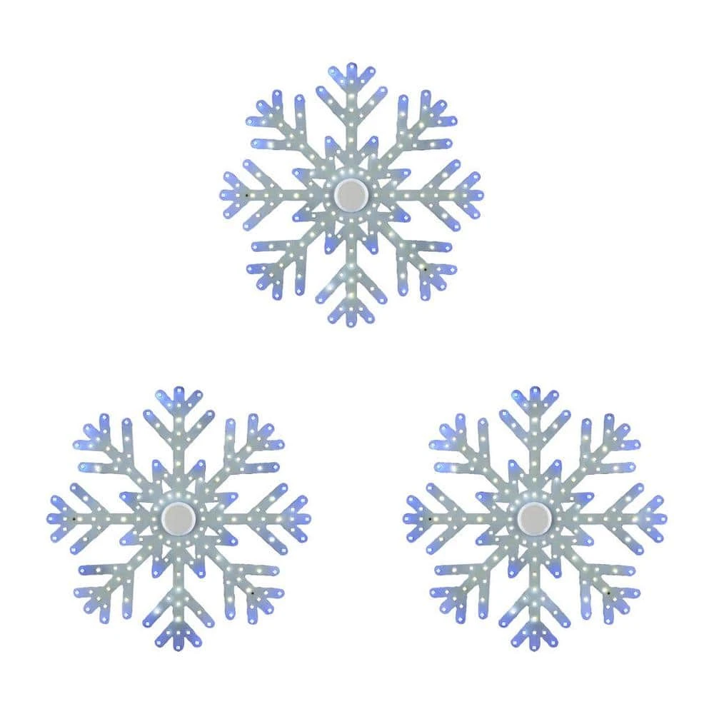 Home Accents Holiday 10 in Hi-Vibrant Snowflakes 3Pack Holiday Yard Decoration 3 Home Accents Holiday 10 in Hi-Vibrant Snowflakes 3Pack Holiday Yard Decoration
