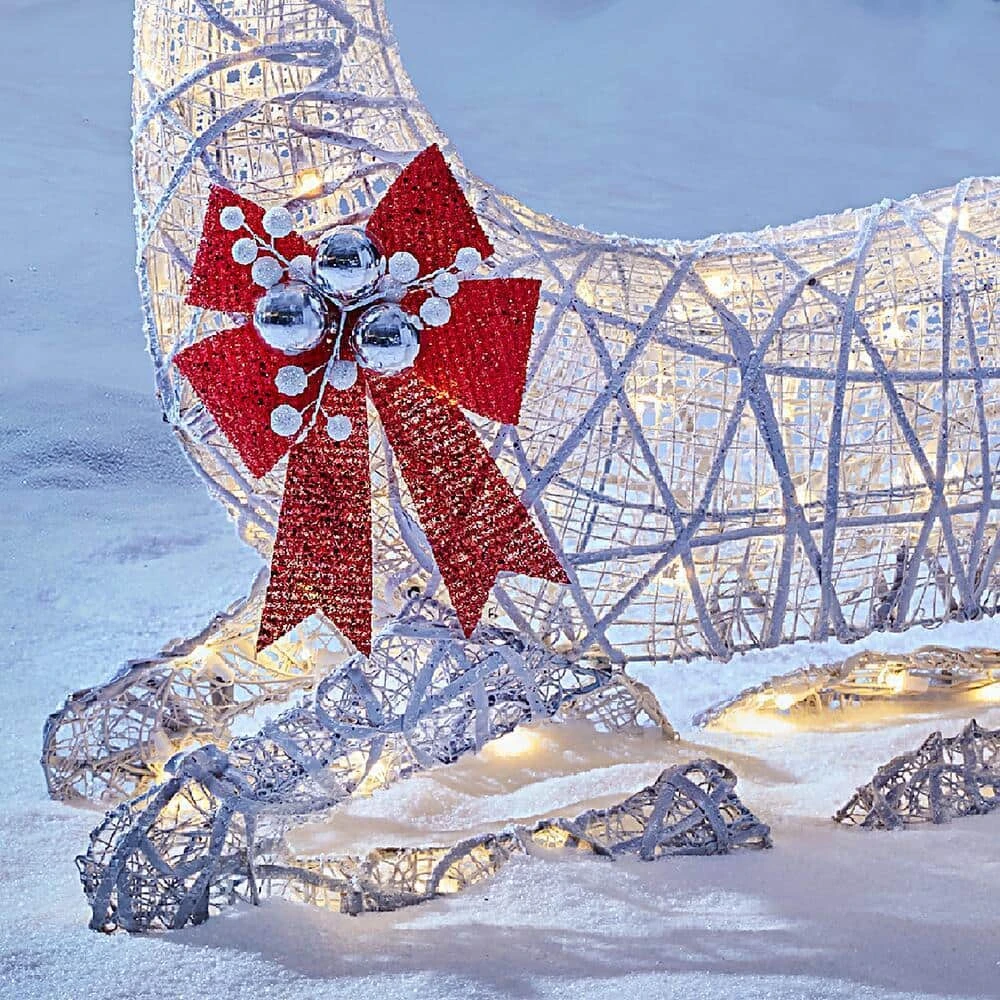 Home Accents Holiday 3.5 ft Warm White LED Laying Buck Gold Bow Holiday Yard Decoration 6 Home Accents Holiday 3.5 ft Warm White LED Laying Buck Gold Bow Holiday Yard Decoration - Image 4