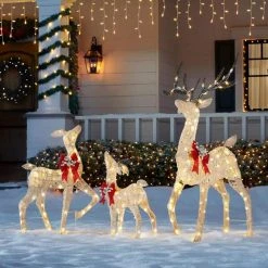 Home Accents Holiday 4.5 ft Warm White LED Buck with Bow Holiday Yard Decoration -HOME ACCENTS HOLIDAY Shop home accents holiday christmas yard decorations 22rt1272211 a0 1000
