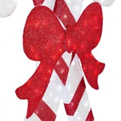 Home Accents Holiday 6 ft Cool White LED Candy Canes with Bow Holiday Yard Decoration -HOME ACCENTS HOLIDAY Shop home accents holiday christmas yard decorations 22rt1412211 1d 1000