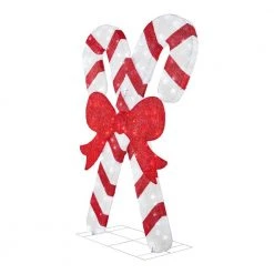 Home Accents Holiday 6 ft Cool White LED Candy Canes with Bow Holiday Yard Decoration -HOME ACCENTS HOLIDAY Shop home accents holiday christmas yard decorations 22rt1412211 40 1000