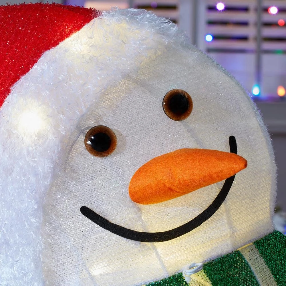 Home Accents Holiday 4 ft Warm White LED Snowman Stacking Gifts Holiday Yard Decoration 6 Home Accents Holiday 4 ft Warm White LED Snowman Stacking Gifts Holiday Yard Decoration - Image 4