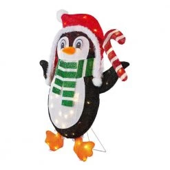 Home Accents Holiday 3 ft Warm White LED Penguin in with Candy Cane Holiday Yard Decoration -HOME ACCENTS HOLIDAY Shop home accents holiday christmas yard decorations 22rt1962214 40 1000