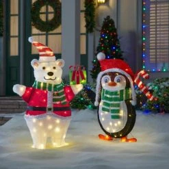 Home Accents Holiday 3 ft Warm White LED Penguin in with Candy Cane Holiday Yard Decoration -HOME ACCENTS HOLIDAY Shop home accents holiday christmas yard decorations 22rt1962214 66 1000