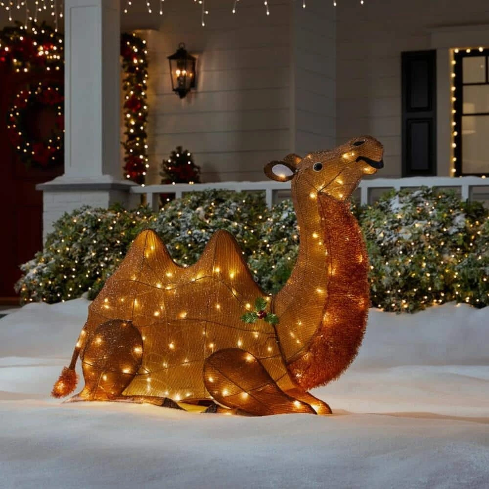 Home Accents Holiday 40 in Warm White LED Camel Holiday Yard Decoration 4 Home Accents Holiday 40 in Warm White LED Camel Holiday Yard Decoration - Image 2