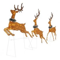 Home Accents Holiday 58 in Warm White LED 2D Set Of 3 Deer Holiday Yard Decoration -HOME ACCENTS HOLIDAY Shop home accents holiday christmas yard decorations 22rt2092214 40 1000