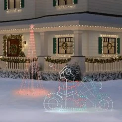 Home Accents Holiday 4 ft Silhouette Motorcycle Santa Holiday Yard Decoration -HOME ACCENTS HOLIDAY Shop home accents holiday christmas yard decorations 22rt5792215yx 1d 1000