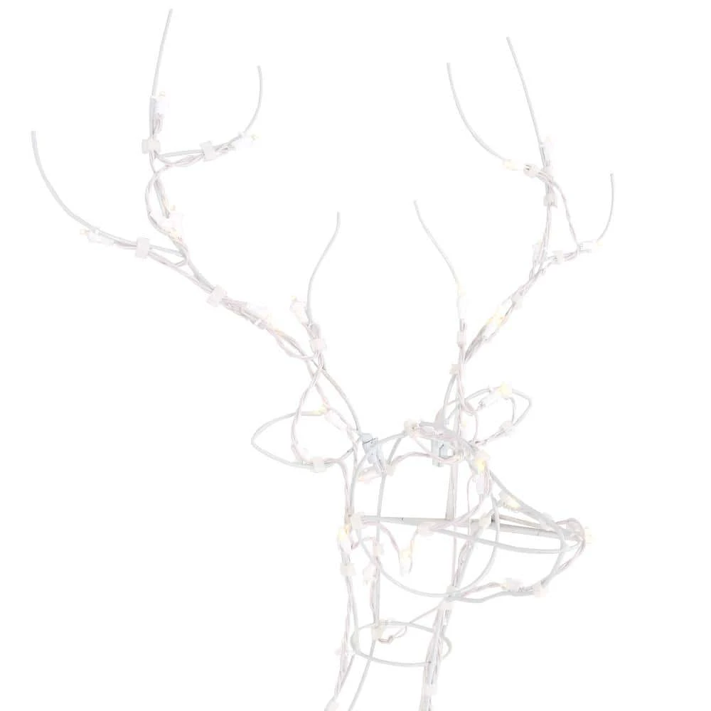 Home Accents Holiday 4 ft Warm White LED White Wire Buck Holiday Yard Decoration 7 Home Accents Holiday 4 ft Warm White LED White Wire Buck Holiday Yard Decoration - Image 5