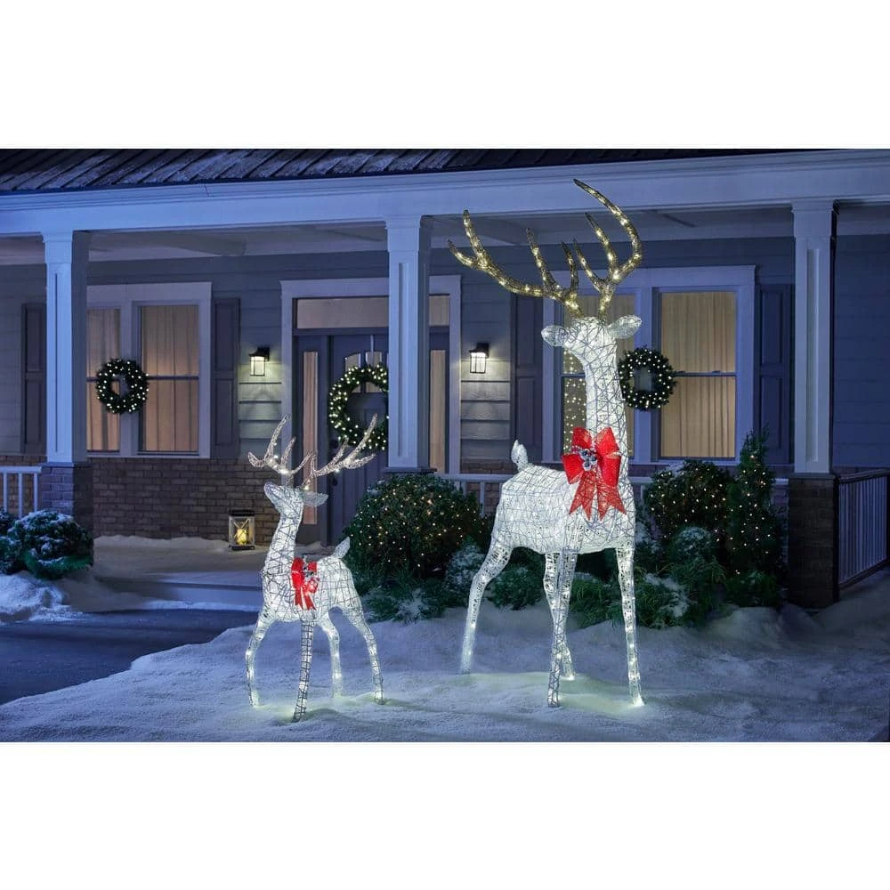 Home Accents Holiday 8.5 ft Warm White LED Giant Buck with Bow Holiday Yard Decoration 6 Home Accents Holiday 8.5 ft Warm White LED Giant Buck with Bow Holiday Yard Decoration - Image 4