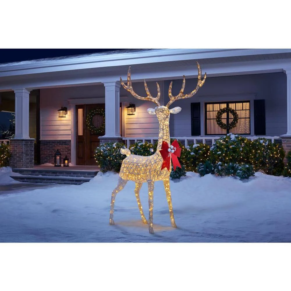Home Accents Holiday 8.5 ft Warm White LED Giant Buck with Bow Holiday Yard Decoration 4 Home Accents Holiday 8.5 ft Warm White LED Giant Buck with Bow Holiday Yard Decoration - Image 2