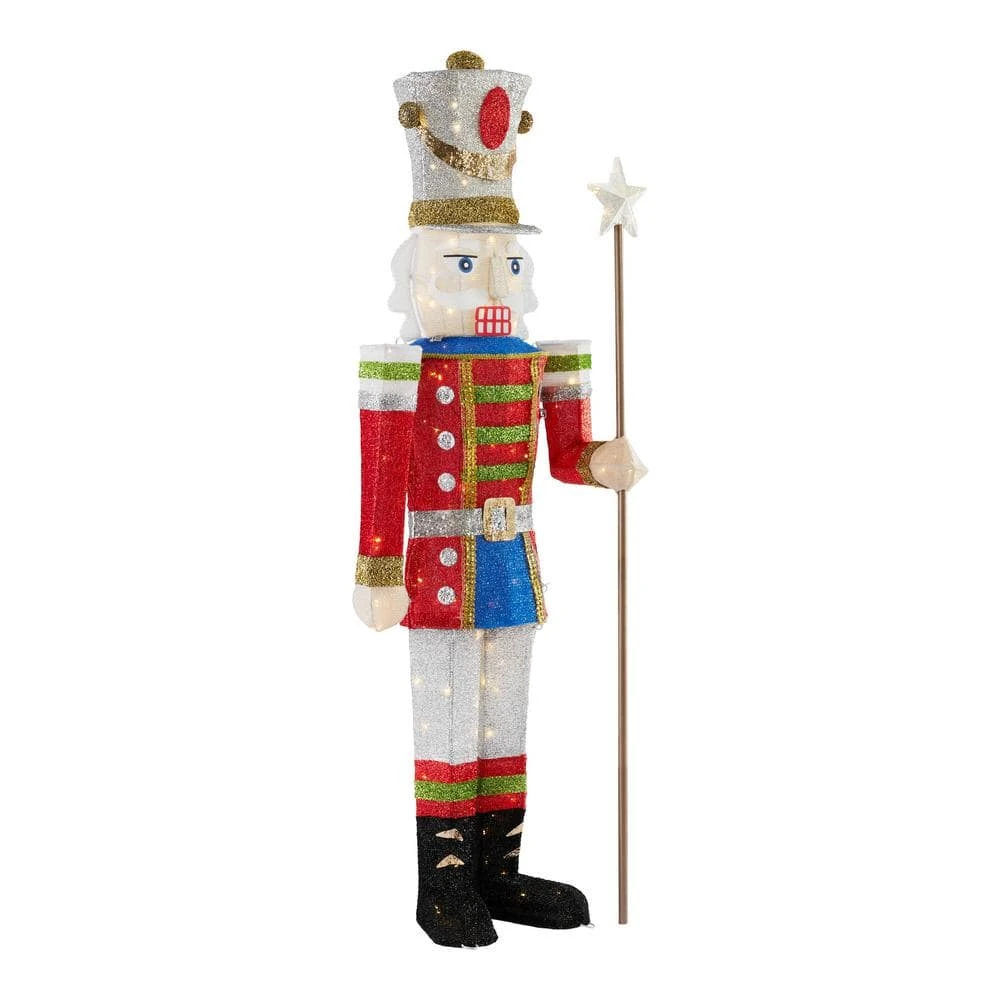 Home Accents Holiday 5.5 ft Warm White LED Solider Nutcracker Holiday Yard Decoration 5 Home Accents Holiday 5.5 ft Warm White LED Solider Nutcracker Holiday Yard Decoration - Image 3
